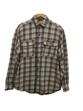 MCCORMICK western cowboy wear plaid men 100% cotton button down shirt in Large